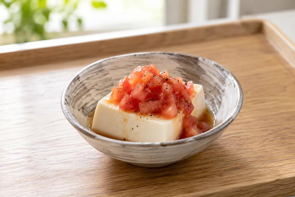 豆腐とトマトの冷ややっこの完成イメージ