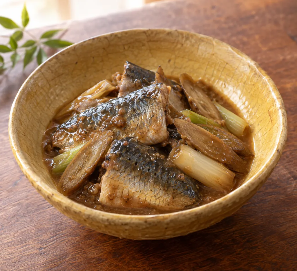 いわしとごぼうの味噌煮の完成イメージ