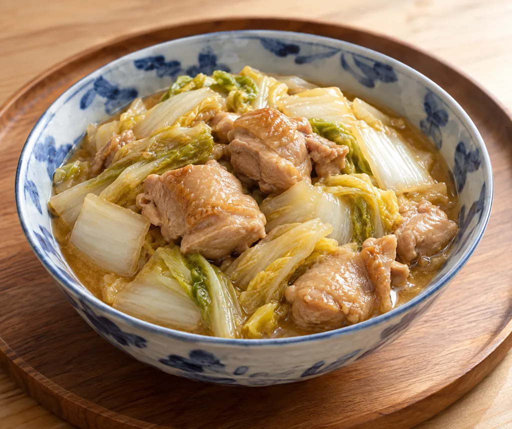 鶏もも肉と白菜の味噌煮の完成イメージ