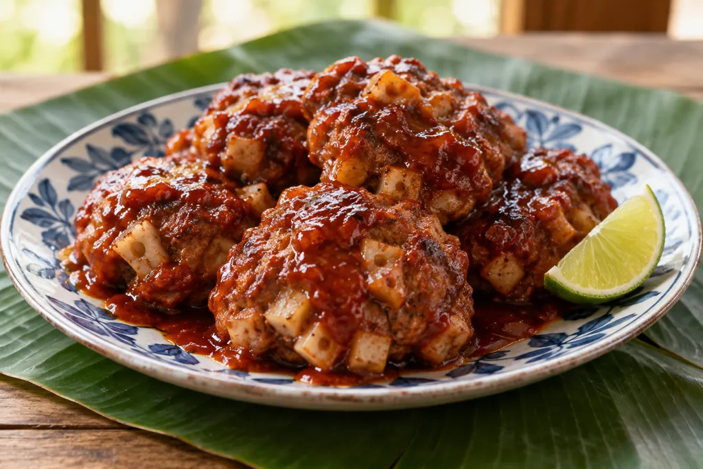 合いびき肉とれんこんの韓国肉だんごの完成イメージ