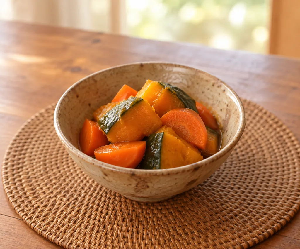 かぼちゃとにんじんのほっくり煮の完成イメージ