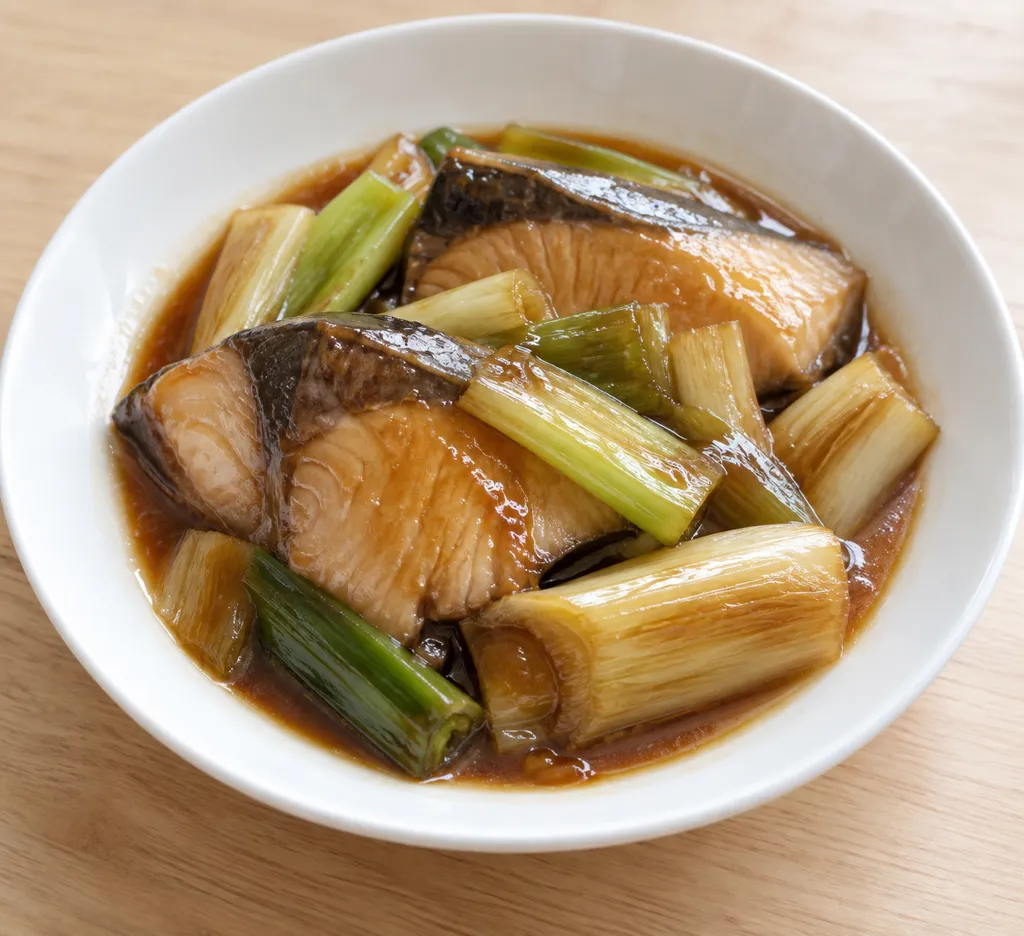ぶりとねぎの中華蒸しの完成イメージ