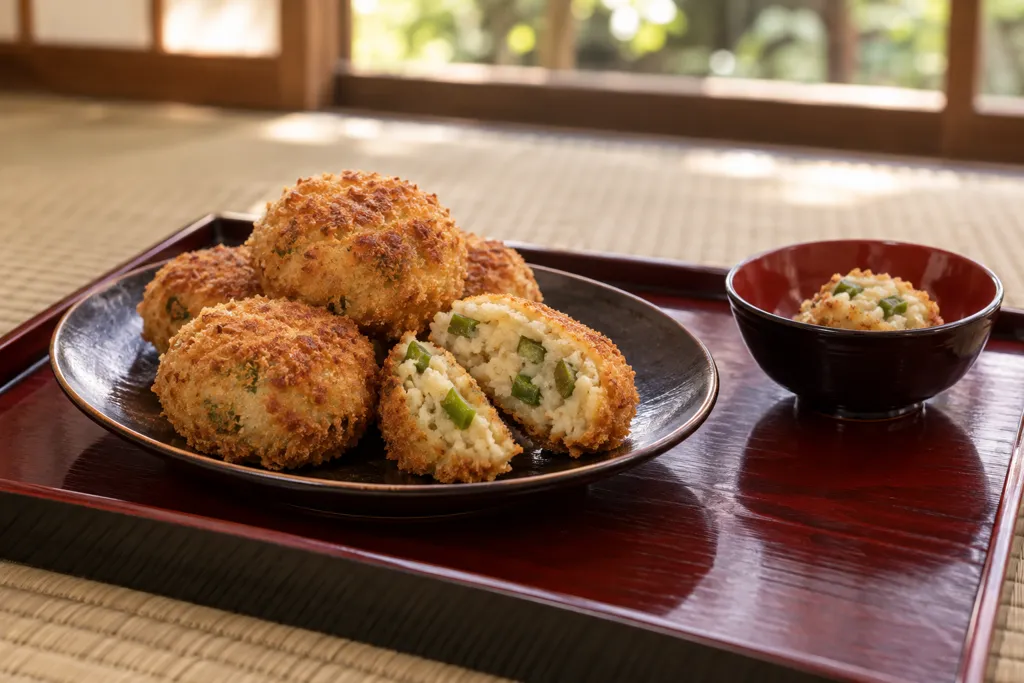じゃがいもと枝豆の焼きコロッケの完成イメージ