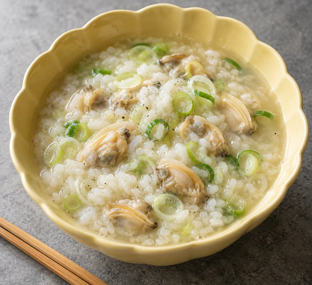 あさりとねぎの中華粥の完成イメージ