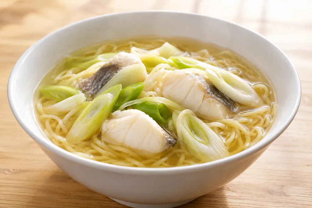 たらとねぎの中華スープ麺の完成イメージ