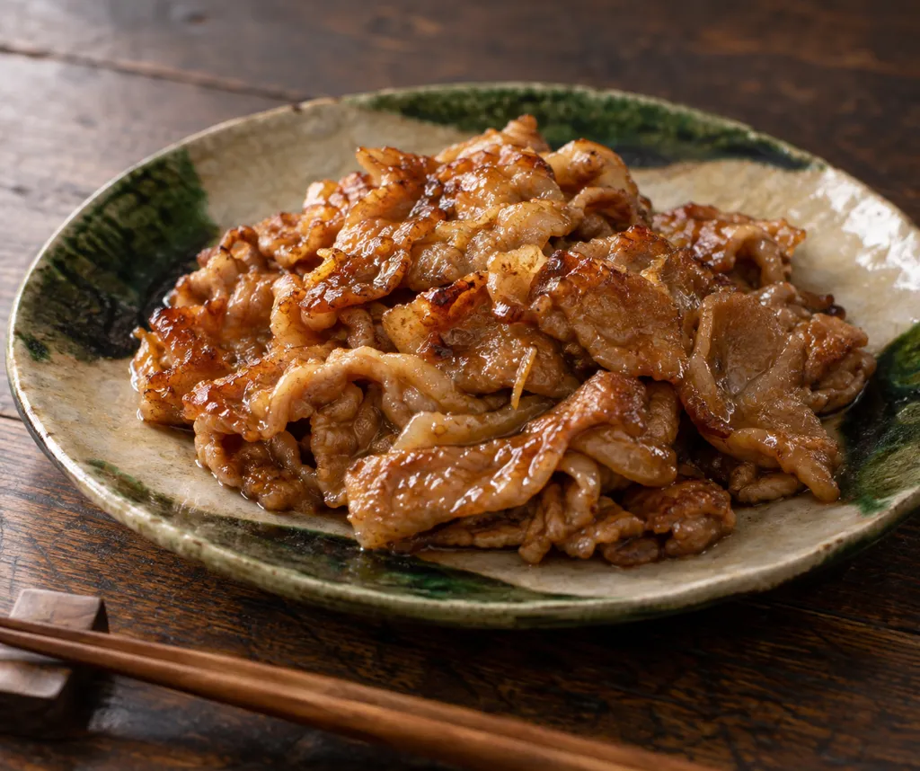 豚こま肉のしょうがマヨ照り焼きの完成イメージ