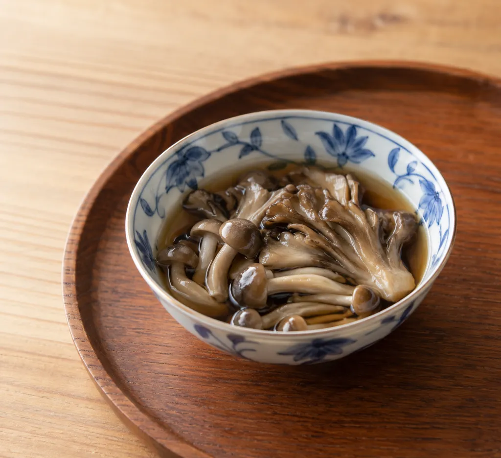 しめじとまいたけのレンジ煮びたしの完成イメージ