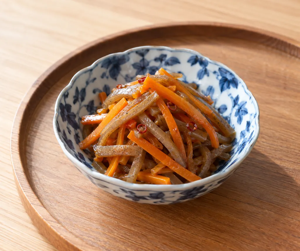 こんにゃくとにんじんのきんぴら風炒りの完成イメージ