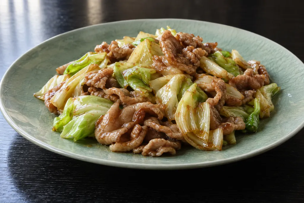 豚こま肉とキャベツのオイスター炒めの完成イメージ