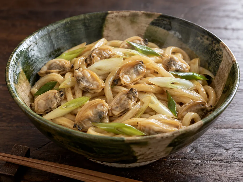 あさりとねぎの和風焼きうどんの完成イメージ