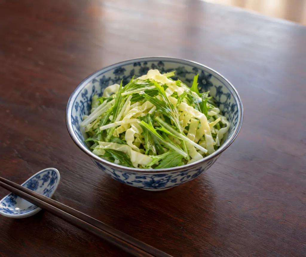 キャベツと水菜の中華サラダの完成イメージ