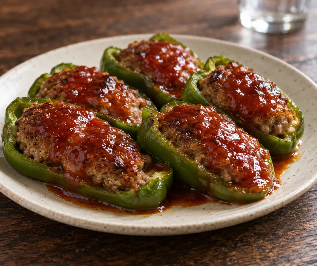時短ピーマンと合いびき肉の肉詰めの完成イメージ