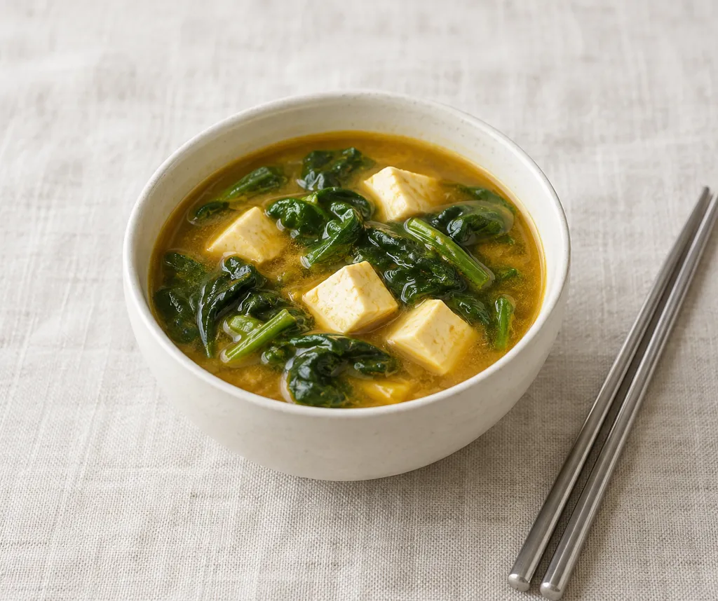 ほうれん草と豆腐のカレー汁の完成イメージ