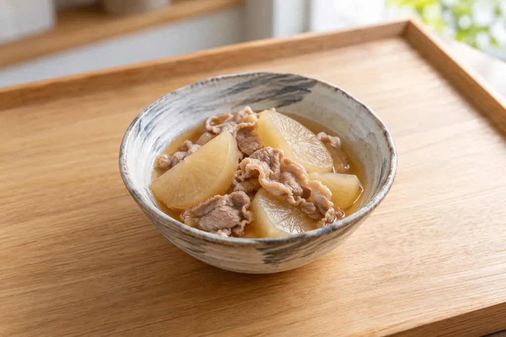 大根と豚こま肉の含め煮の完成イメージ