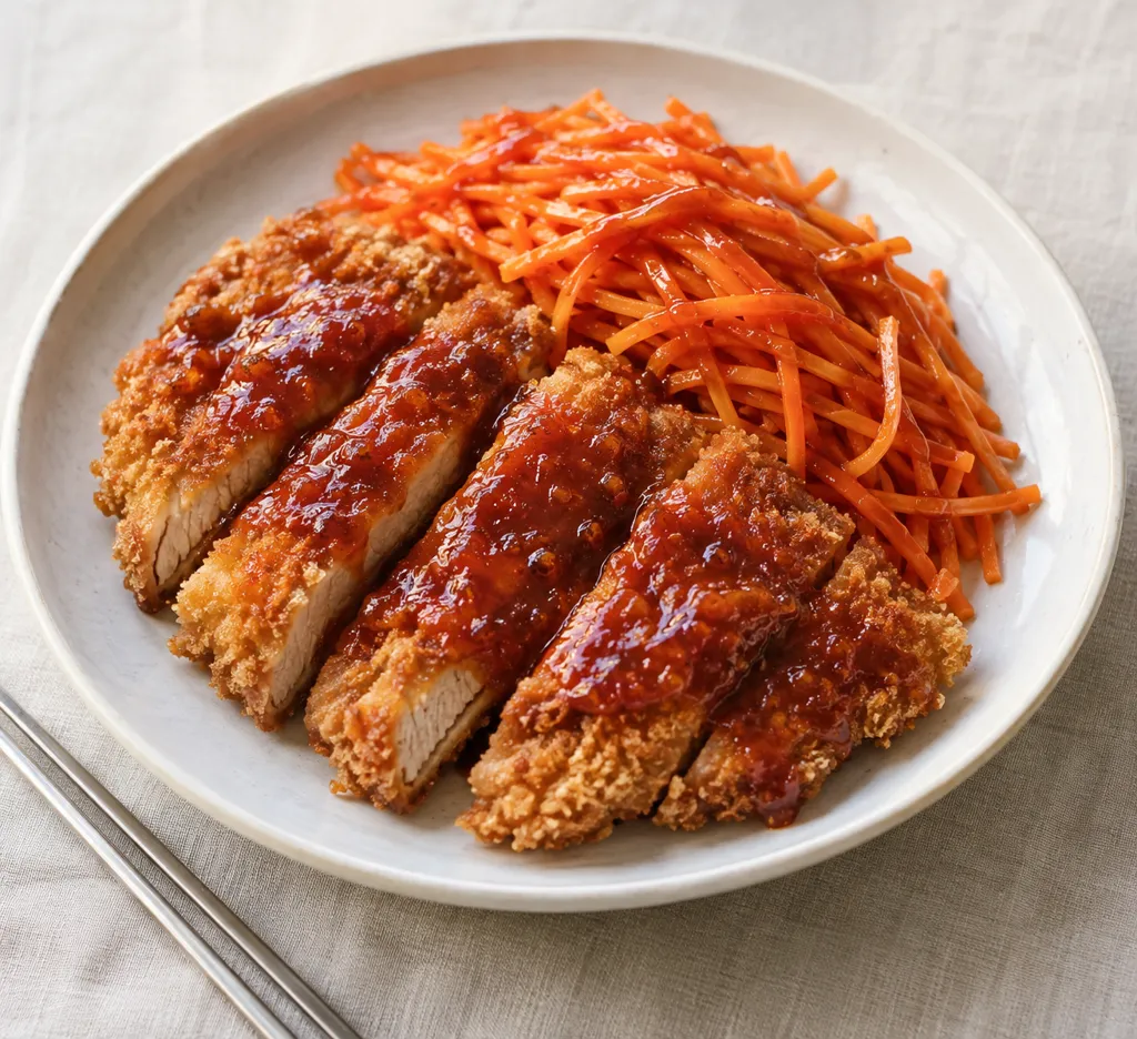 豚ロースとにんじんの韓国豚カツの完成イメージ