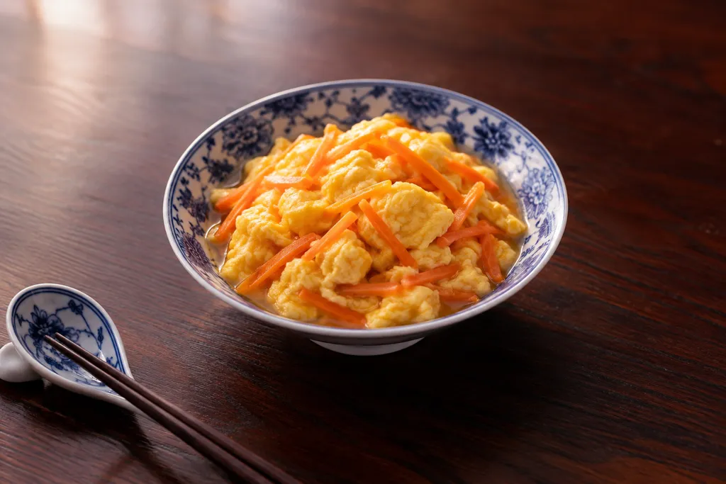 にんじんのふんわり中華卵の完成イメージ