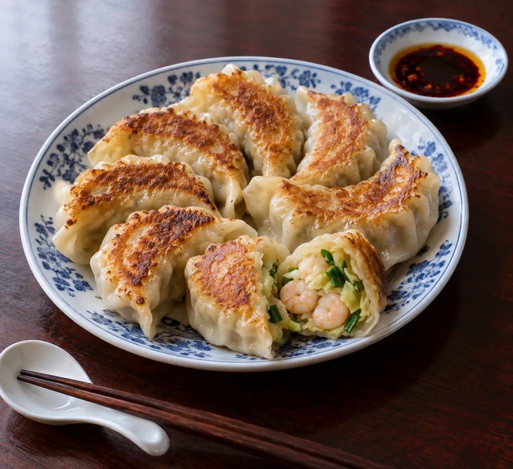 えびとキャベツの焼き餃子の完成イメージ
