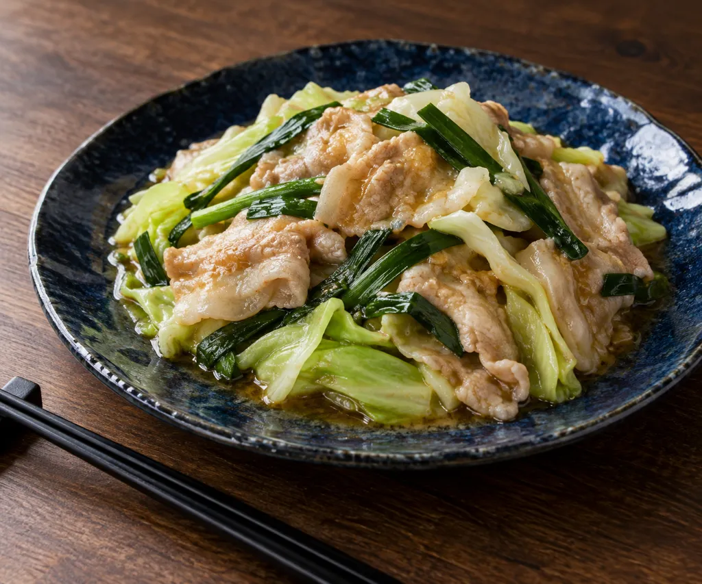 豚バラとキャベツのレンジ蒸しの完成イメージ
