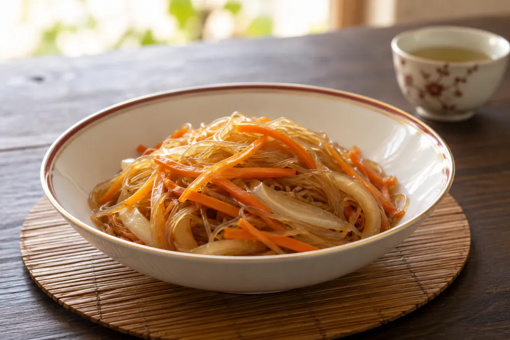 春雨と玉ねぎの中華炒めの完成イメージ