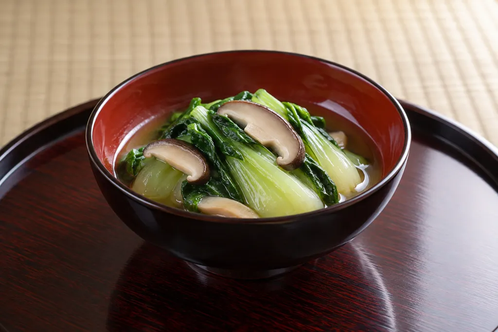 チンゲン菜としいたけのレンジ煮びたしの完成イメージ