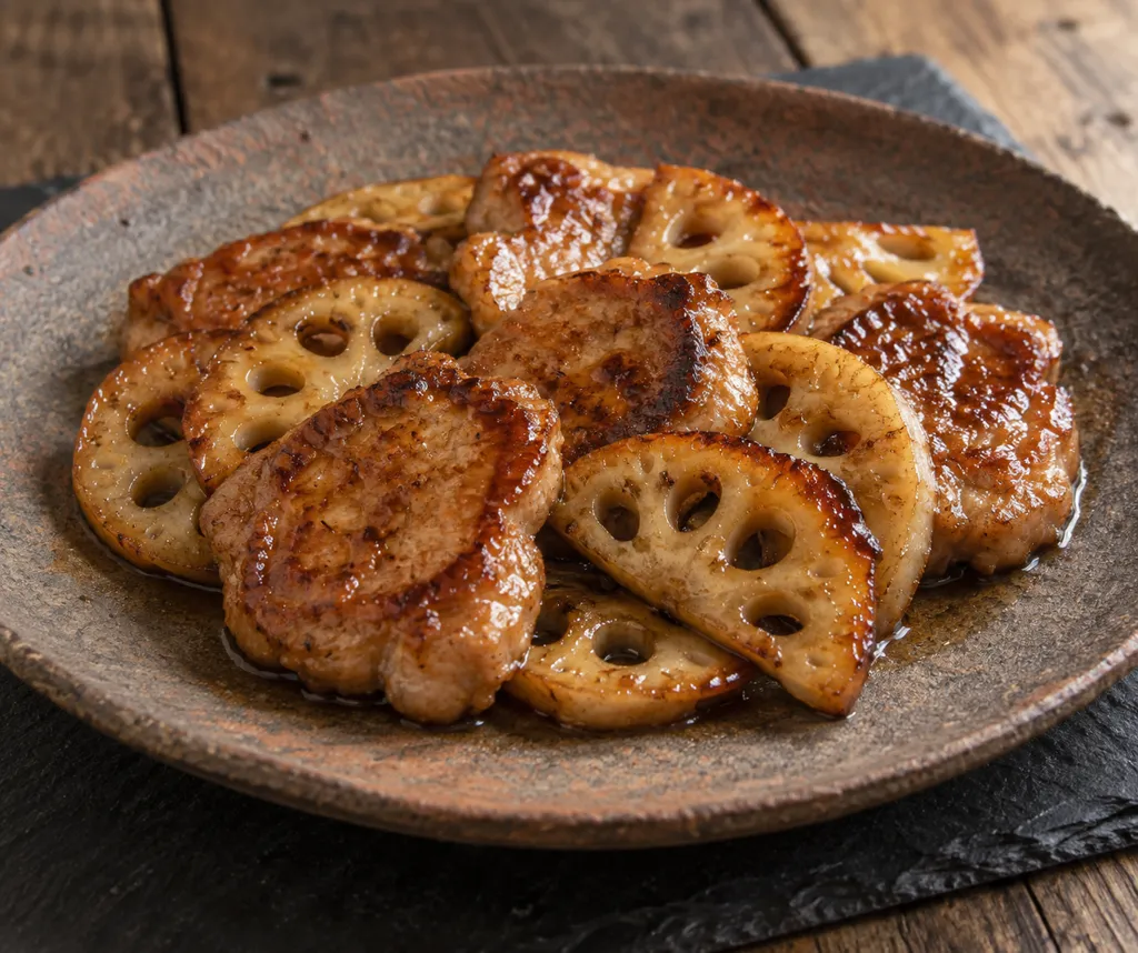豚ヒレ肉とれんこんの焼き南蛮の完成イメージ