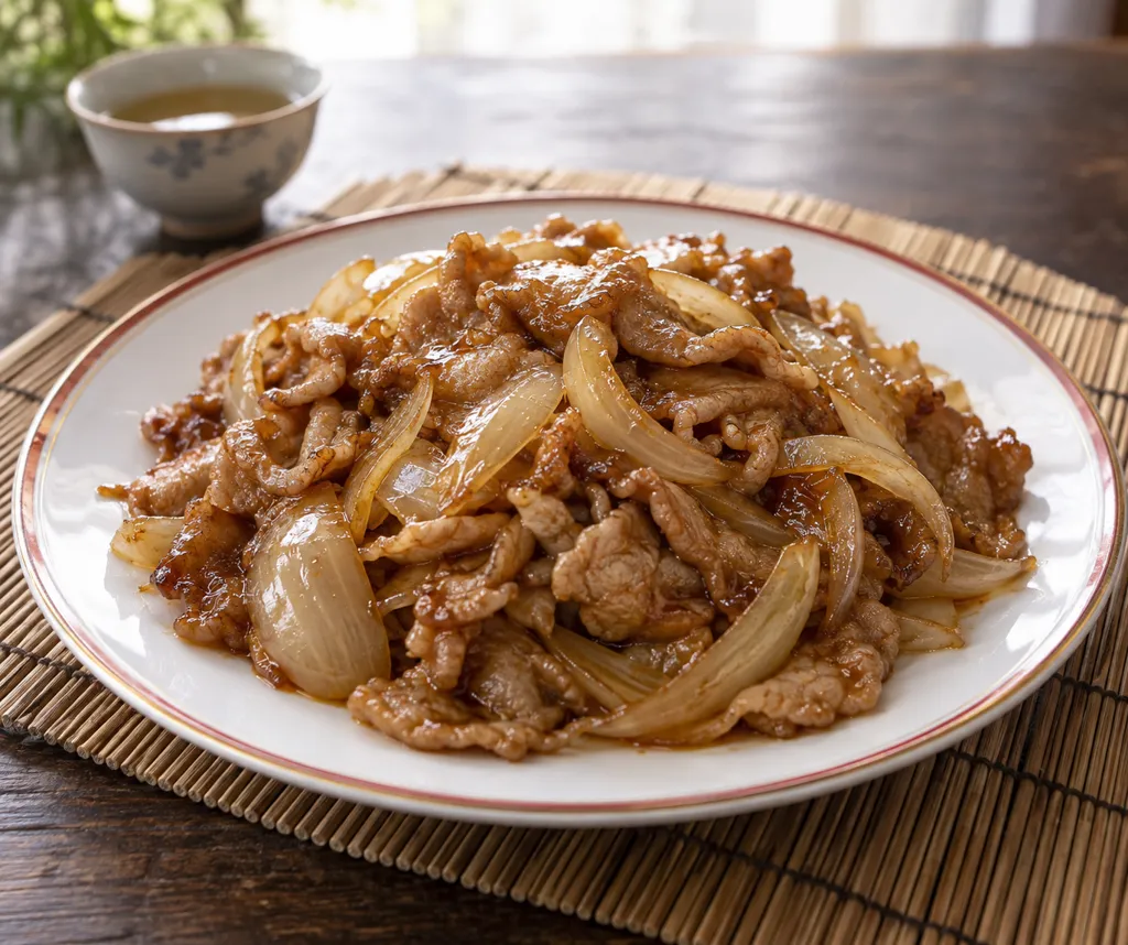 豚こま肉と玉ねぎの上海風甘辛炒めの完成イメージ