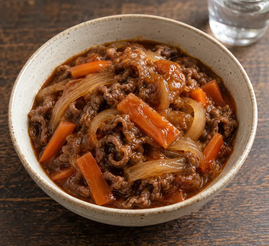 時短牛こま肉とにんじんのデミ煮の完成イメージ