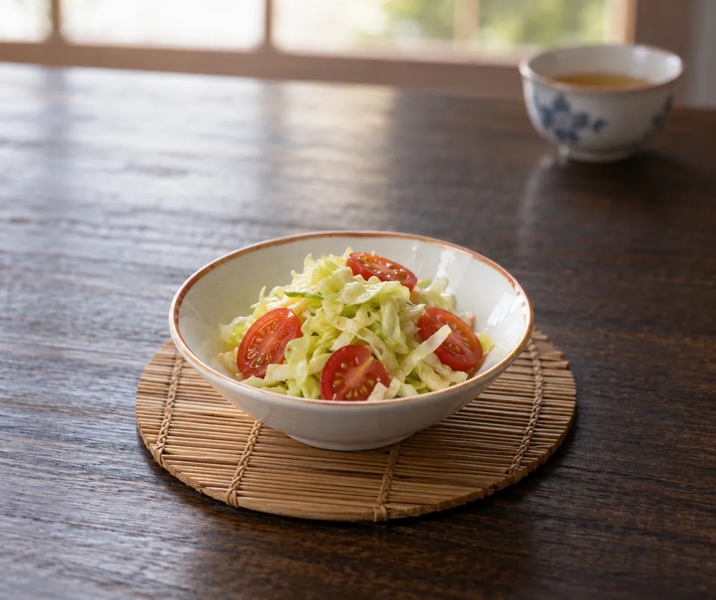 キャベツとミニトマトの中華サラダの完成イメージ
