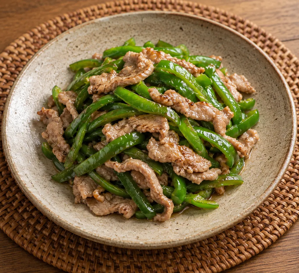 豚もも肉とピーマンの塩炒めの完成イメージ