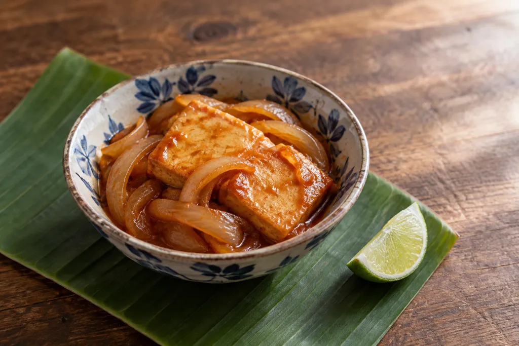 豆腐と玉ねぎの韓国風煮の完成イメージ