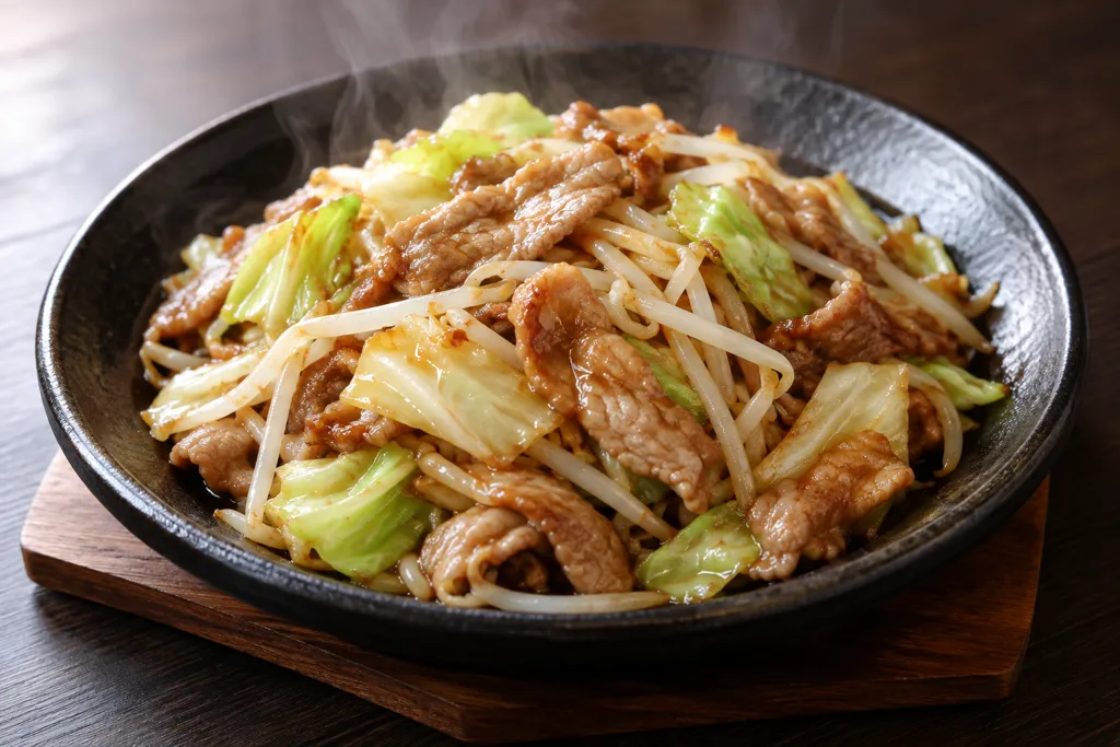 豚もも肉とキャベツの甘辛炒めの完成イメージ