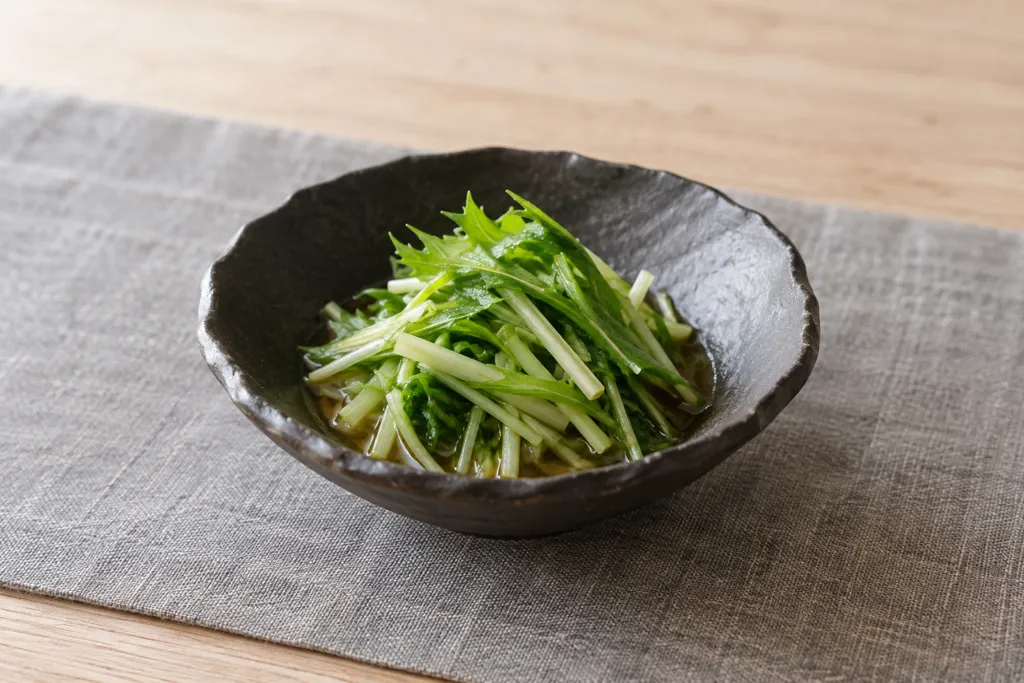 水菜のさっぱりレンジおひたしの完成イメージ