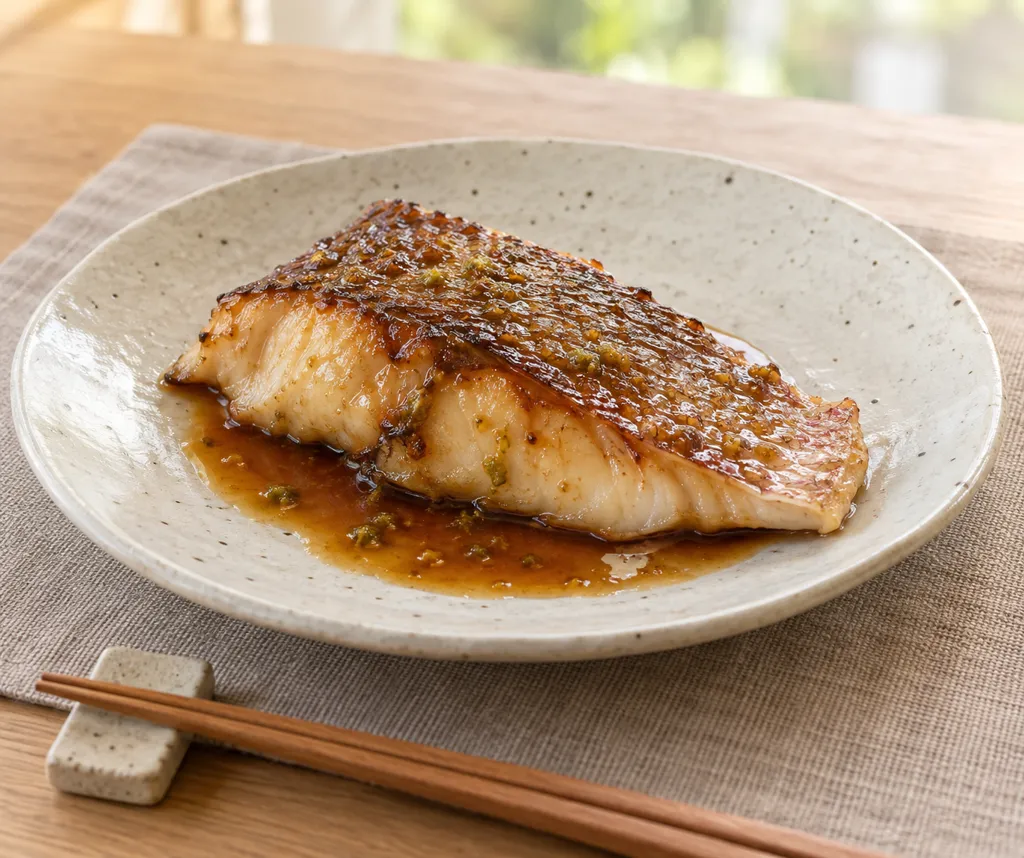 たいの柚子胡椒照り焼きの完成イメージ