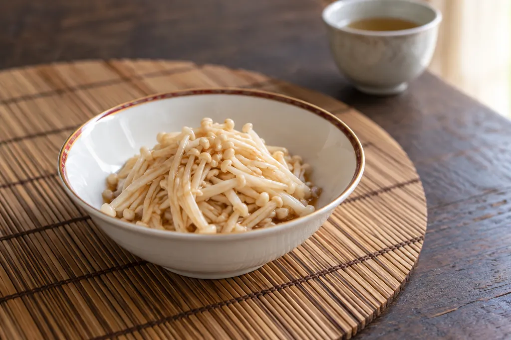 えのきとごま油の中華和えの完成イメージ