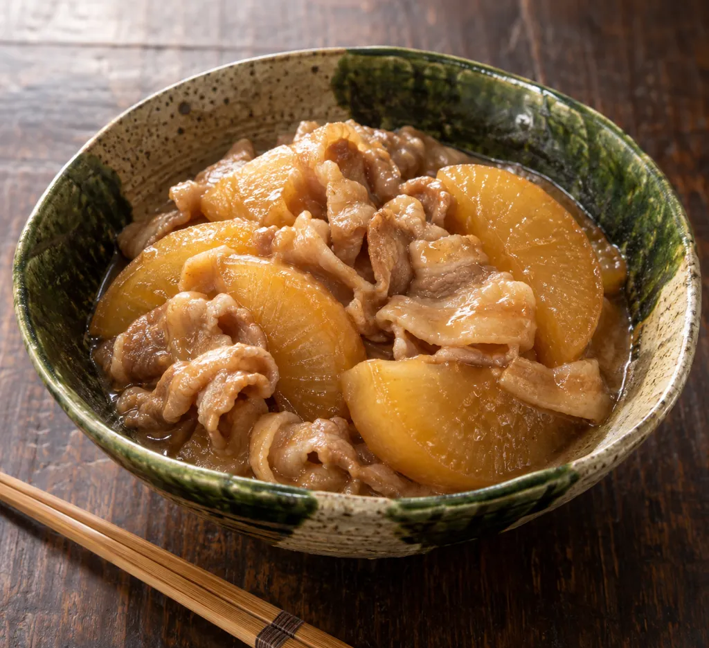 豚バラ肉と大根のしょうが味噌煮込みの完成イメージ