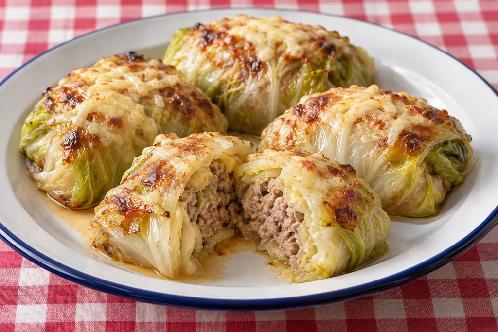 白菜と豚ひき肉の肉詰め焼きの完成イメージ