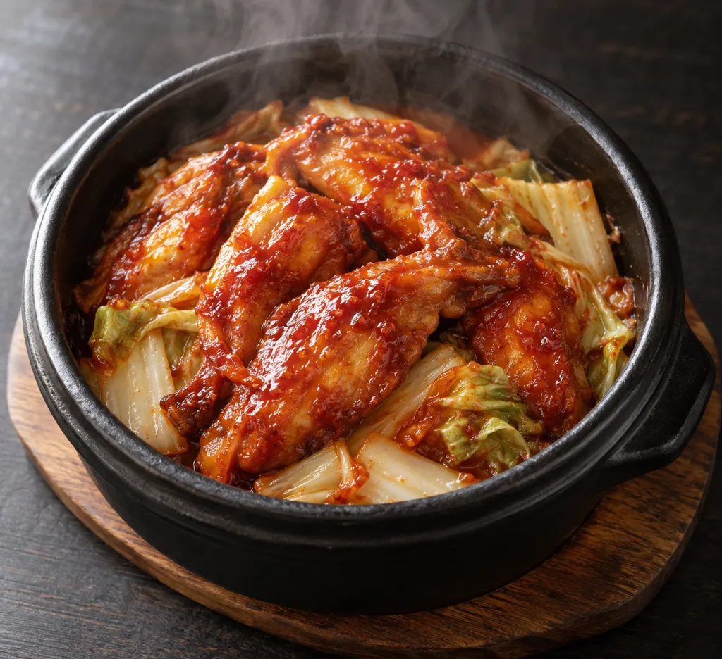 手羽先と白菜のヤンニョムチキンの完成イメージ