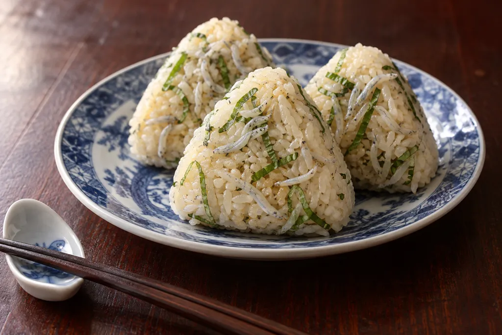 しらすと大葉の中華おにぎりの完成イメージ