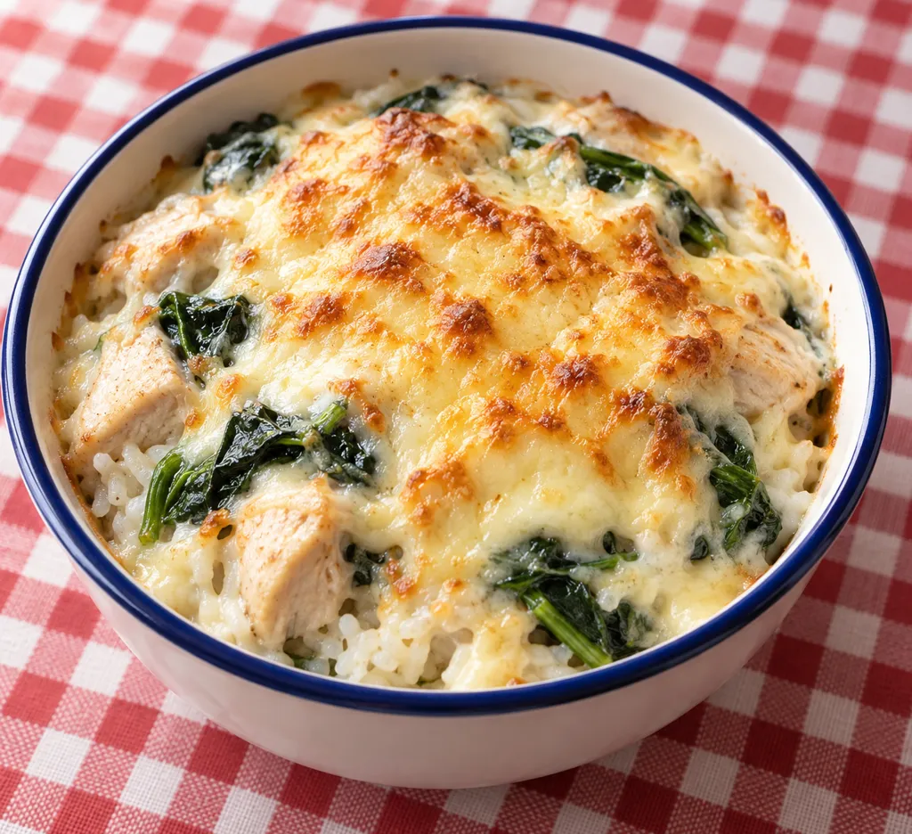 鶏むね肉とほうれん草のドリアの完成イメージ