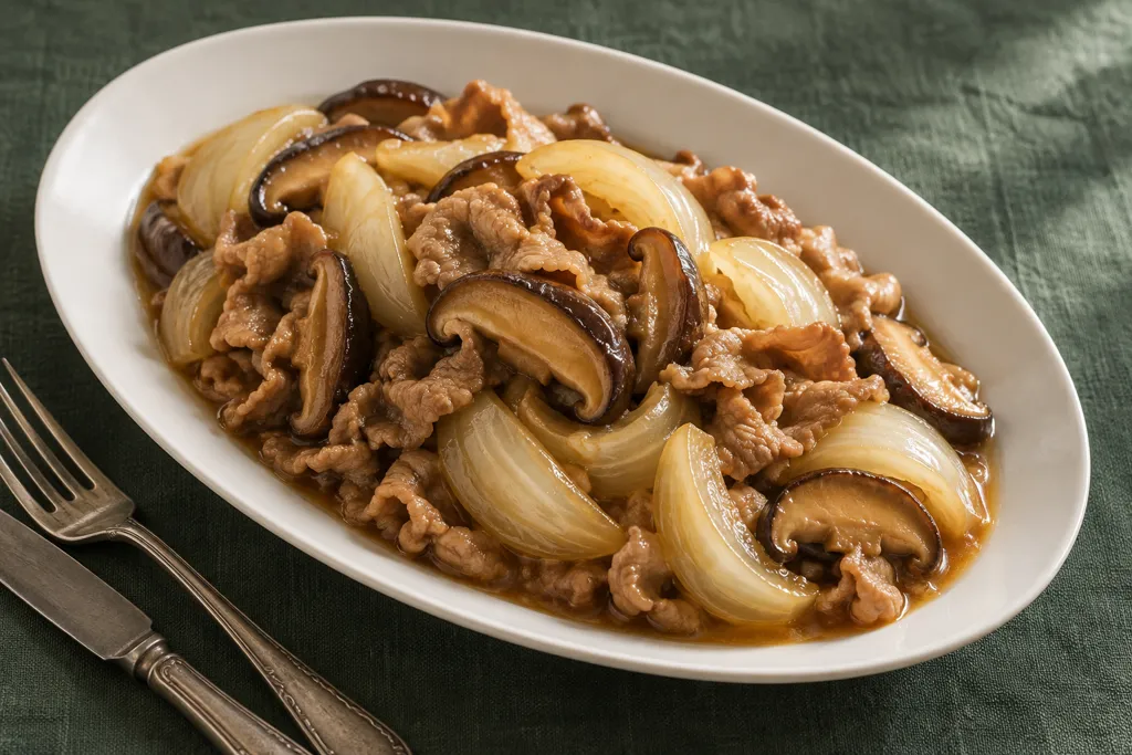豚こま肉としいたけのしょうが煮の完成イメージ