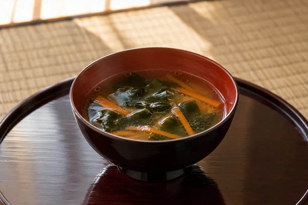 わかめとにんじんのスープの完成イメージ
