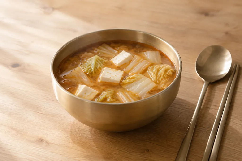 豆腐と白菜の韓国風味噌スープの完成イメージ