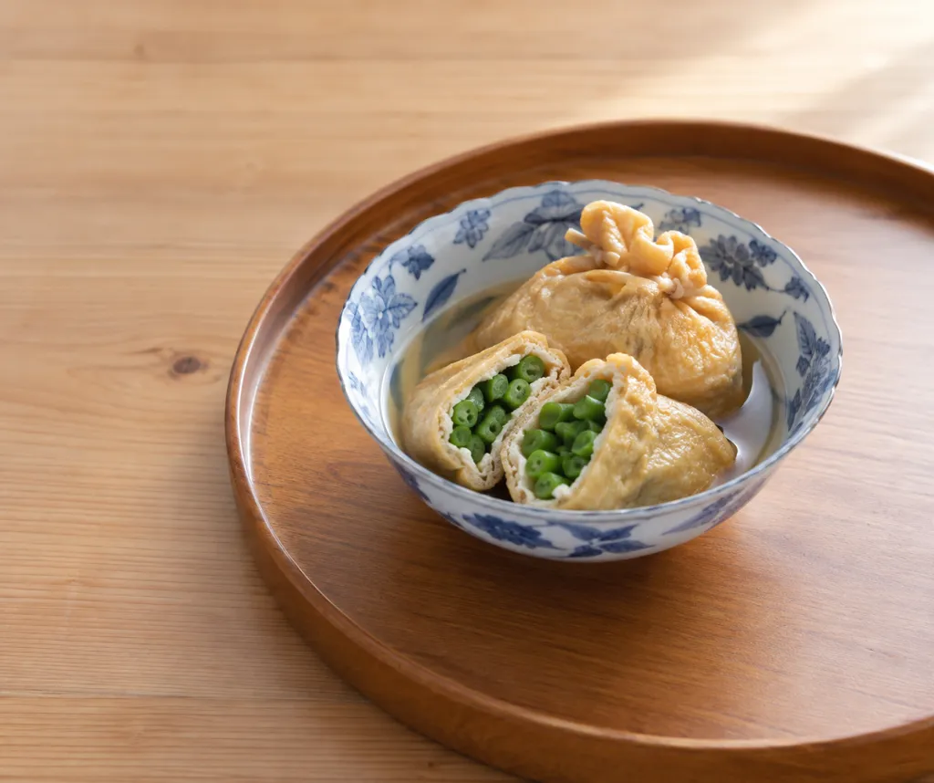油揚げといんげんの袋煮の完成イメージ