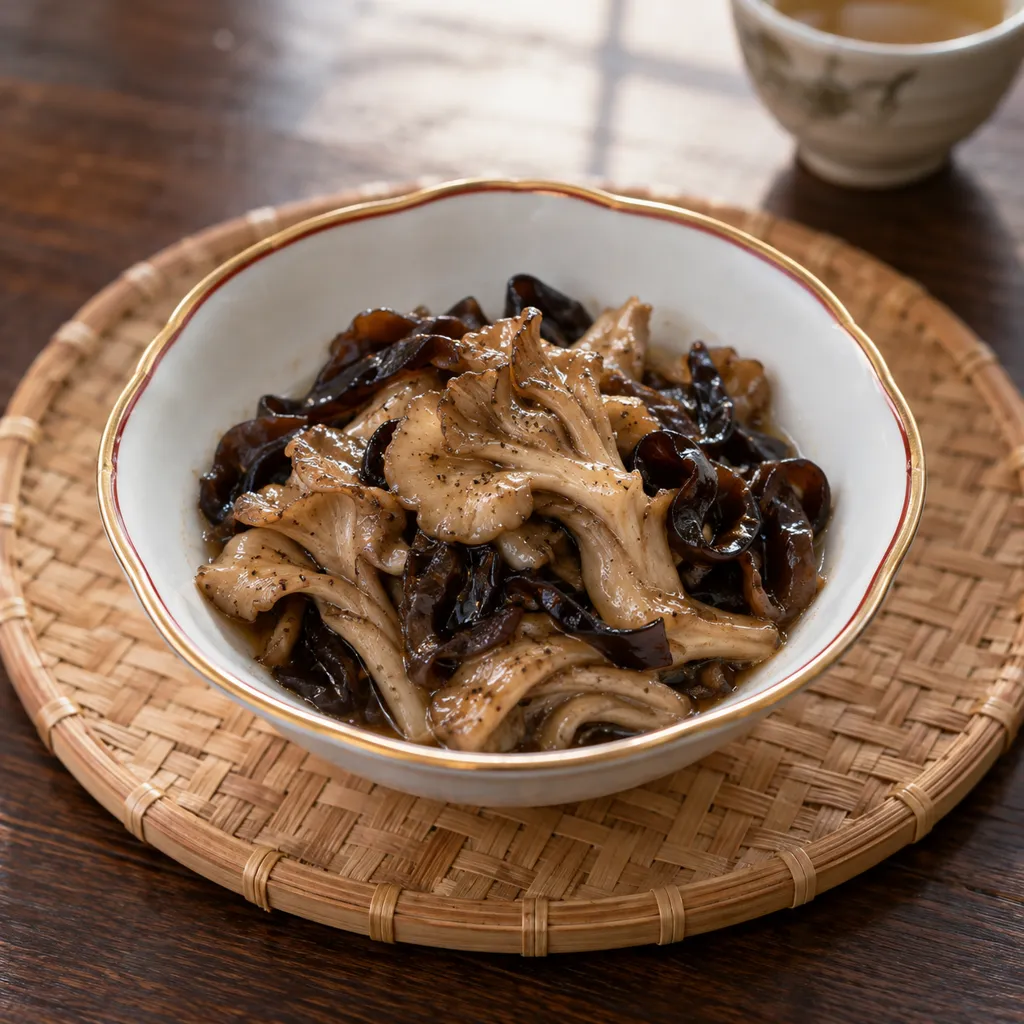まいたけときくらげの中華蒸しの完成イメージ