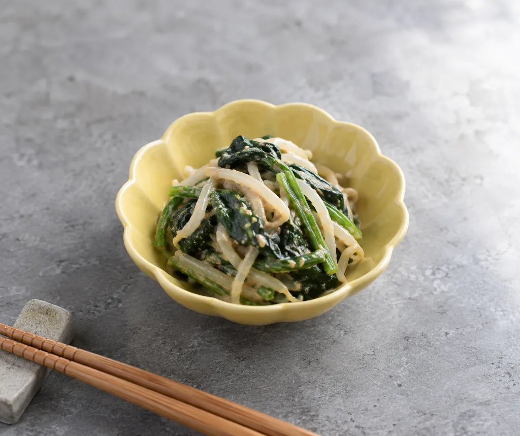 ほうれん草ともやしの中華ごま味噌和えの完成イメージ