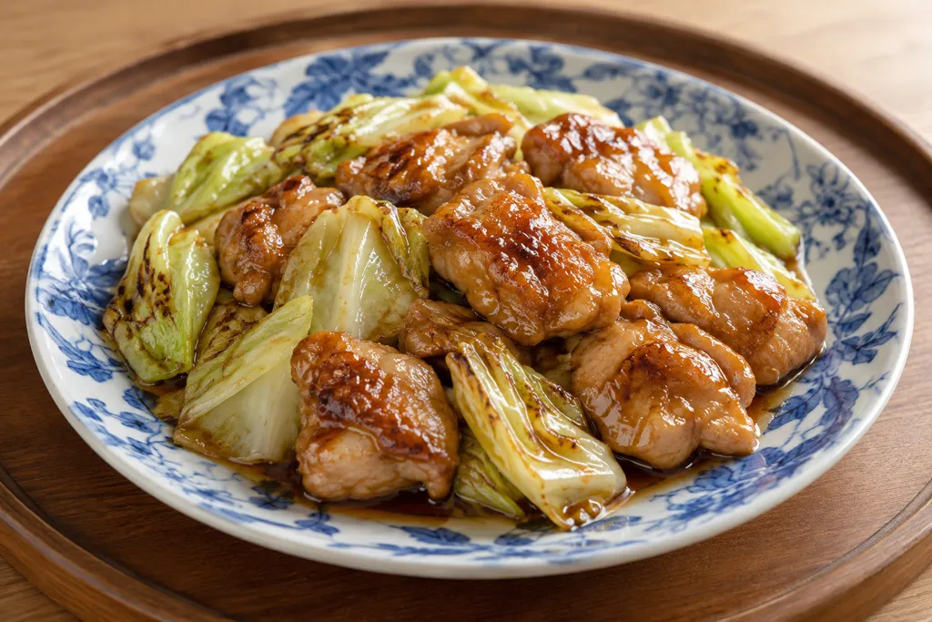 鶏もも肉とキャベツのレモン醤油焼きの完成イメージ