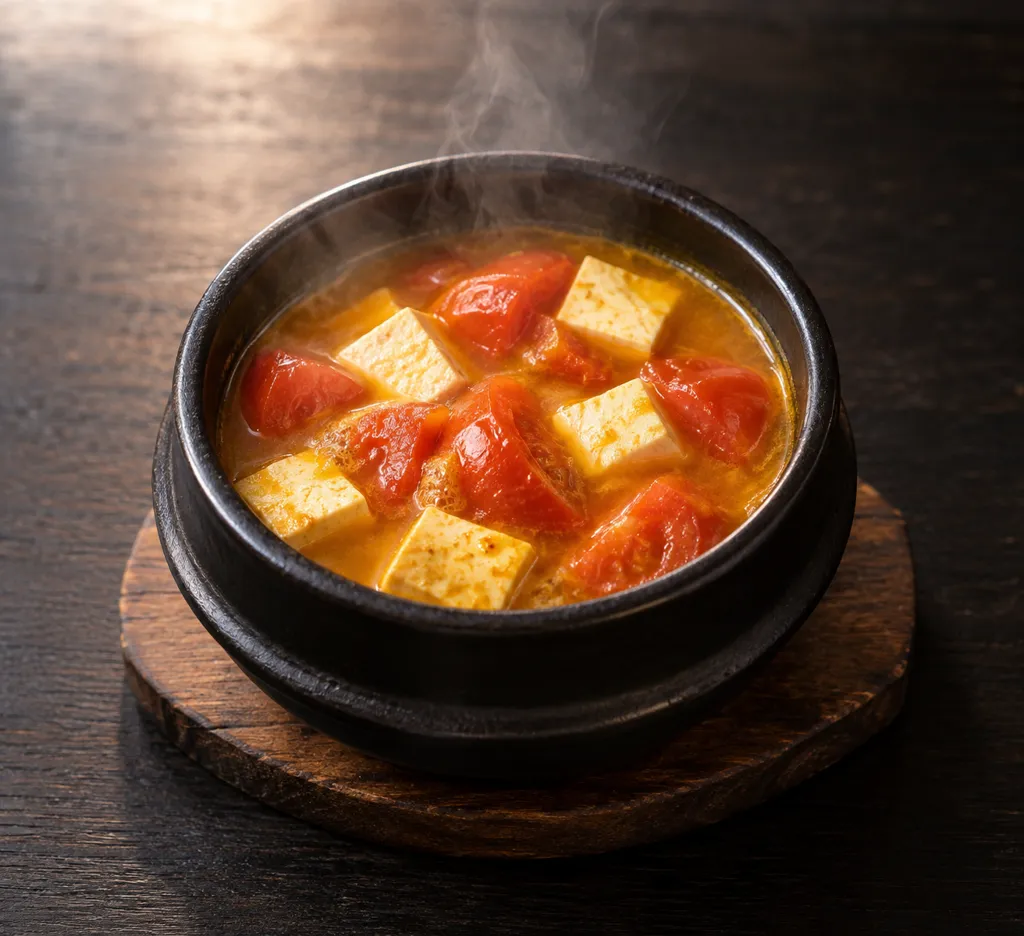 トマトと豆腐のカレー野菜汁の完成イメージ