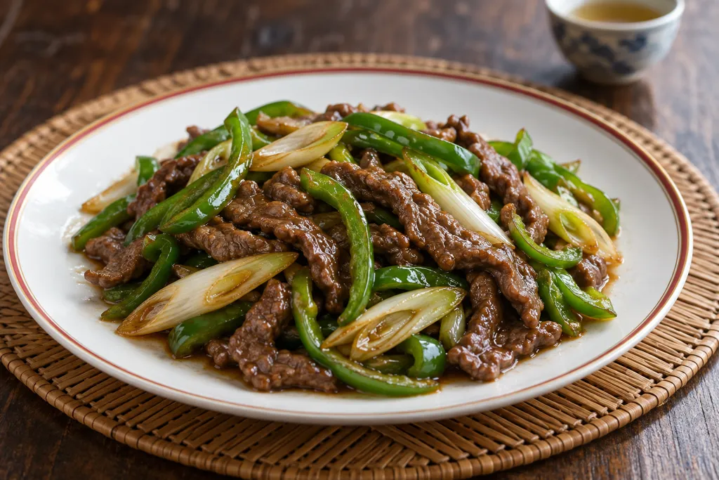 牛もも肉とピーマンの中華炒めの完成イメージ