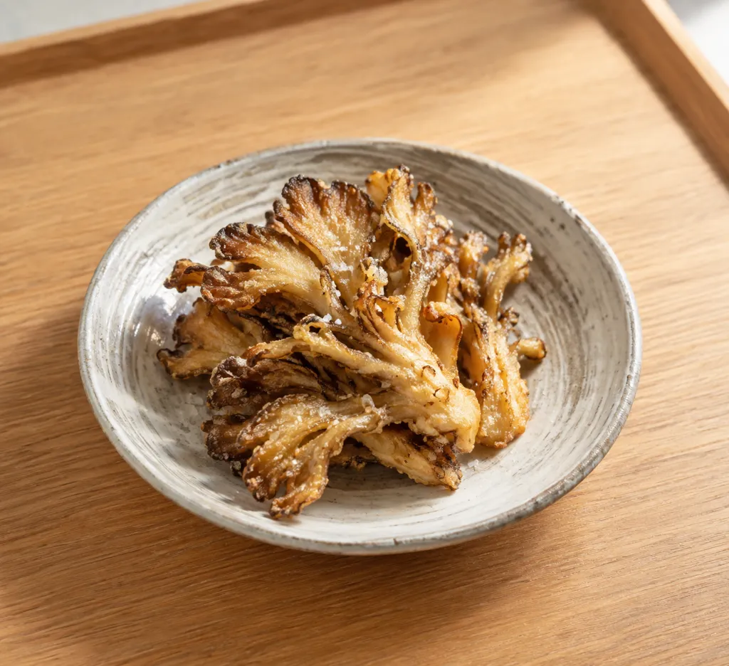 まいたけのごま油香る揚げ焼きの完成イメージ