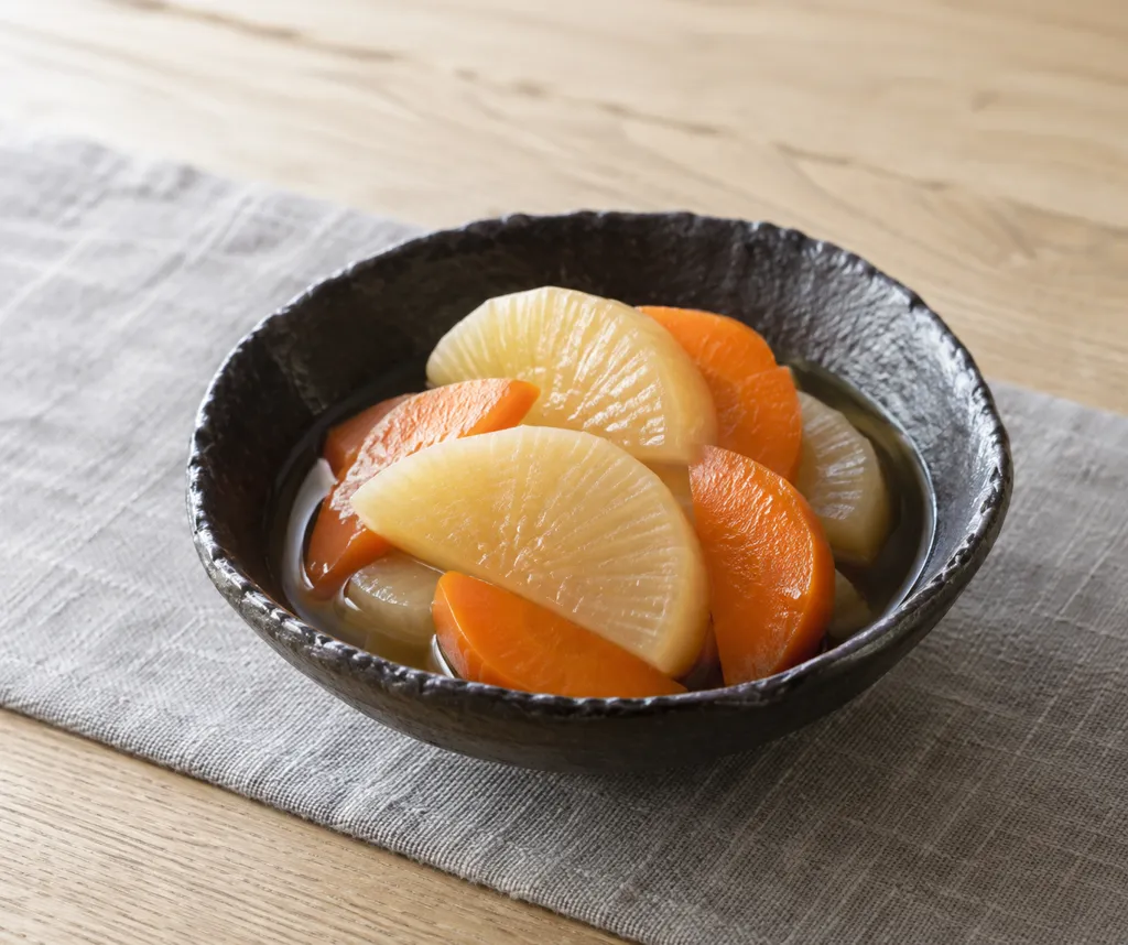 大根とにんじんの含め煮の完成イメージ